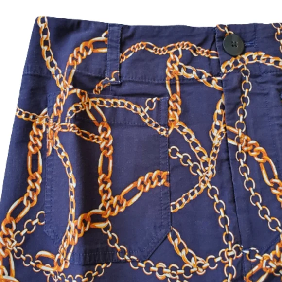 Anthropologie fitted patch pockets skirt, medium, blue - Picture 7 of 15